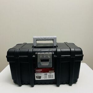 Husky Heavy Duty Plastic Portable 16 Inch Tool Box w/ Tray Metal Latch Lockable